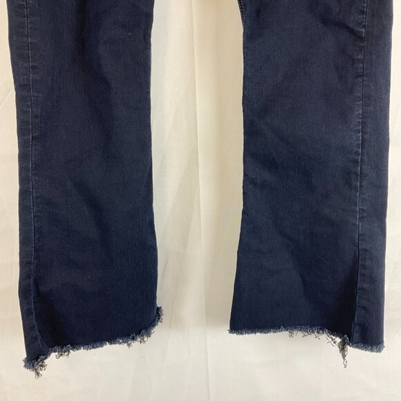 Rag & Bone Jean 10" Crop Flare 24 Raw Hem Dune Dark Blue Wash - Picture 4 of 11